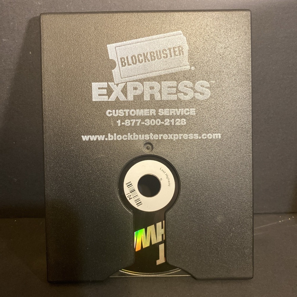 Blockbuster Video Express Black Plastic Sleeve DVD Rental Kiosk Case W/ Lost Hwy